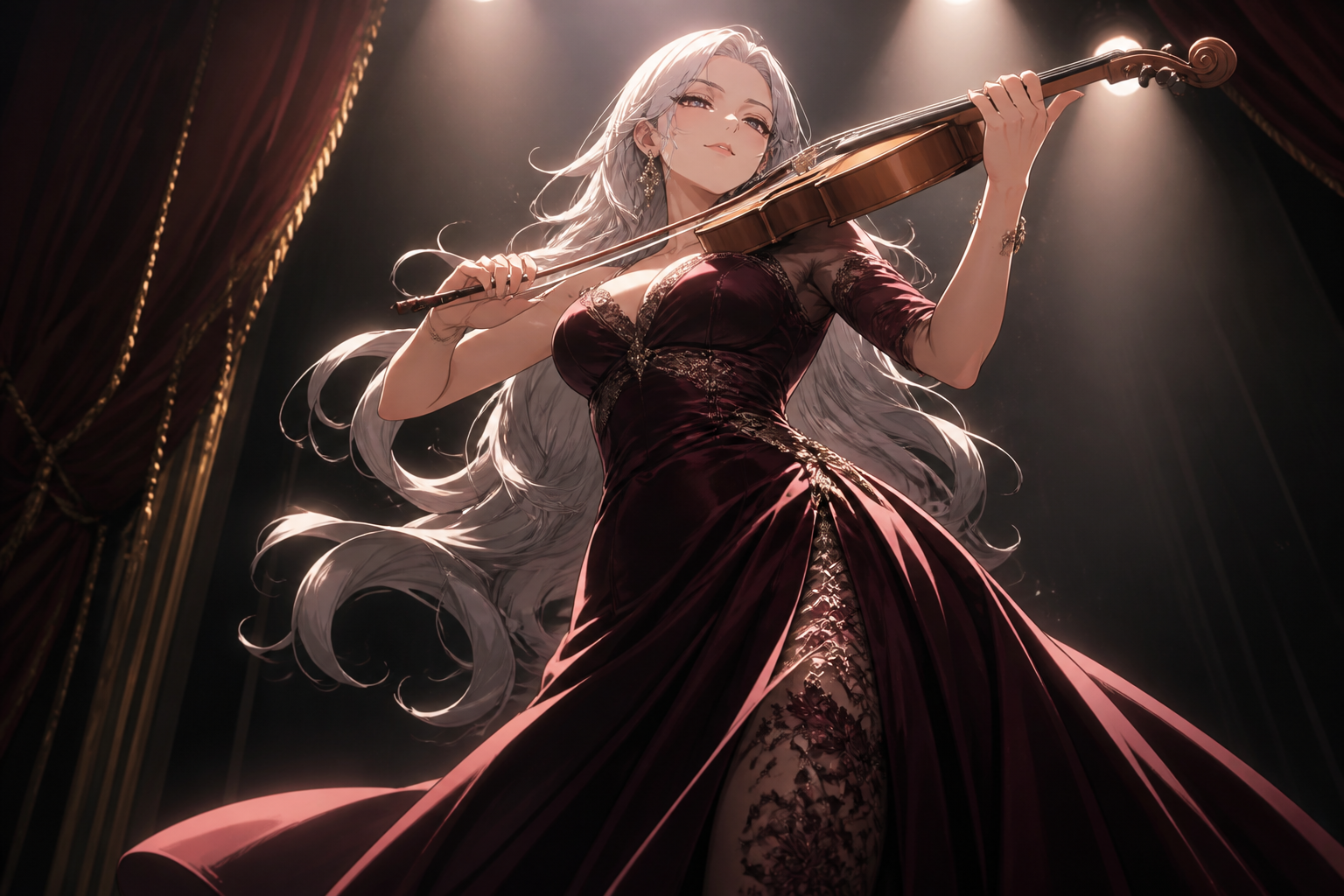 Concert violinist anime character