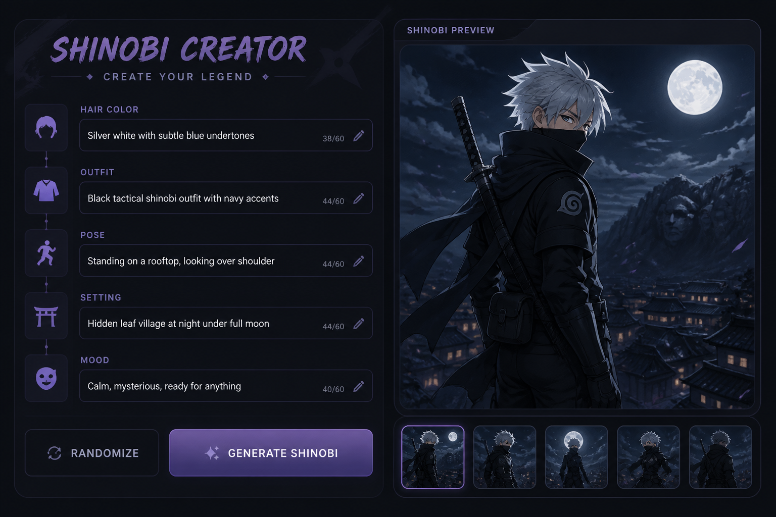 Describe your character