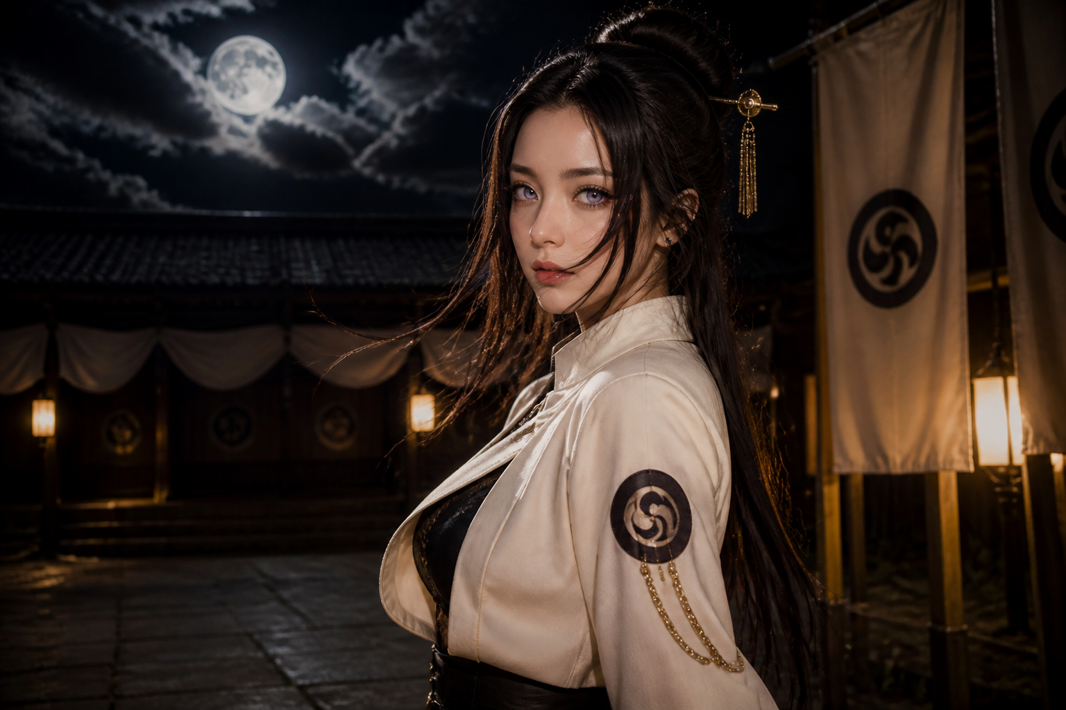Moonlit noble shinobi portrait