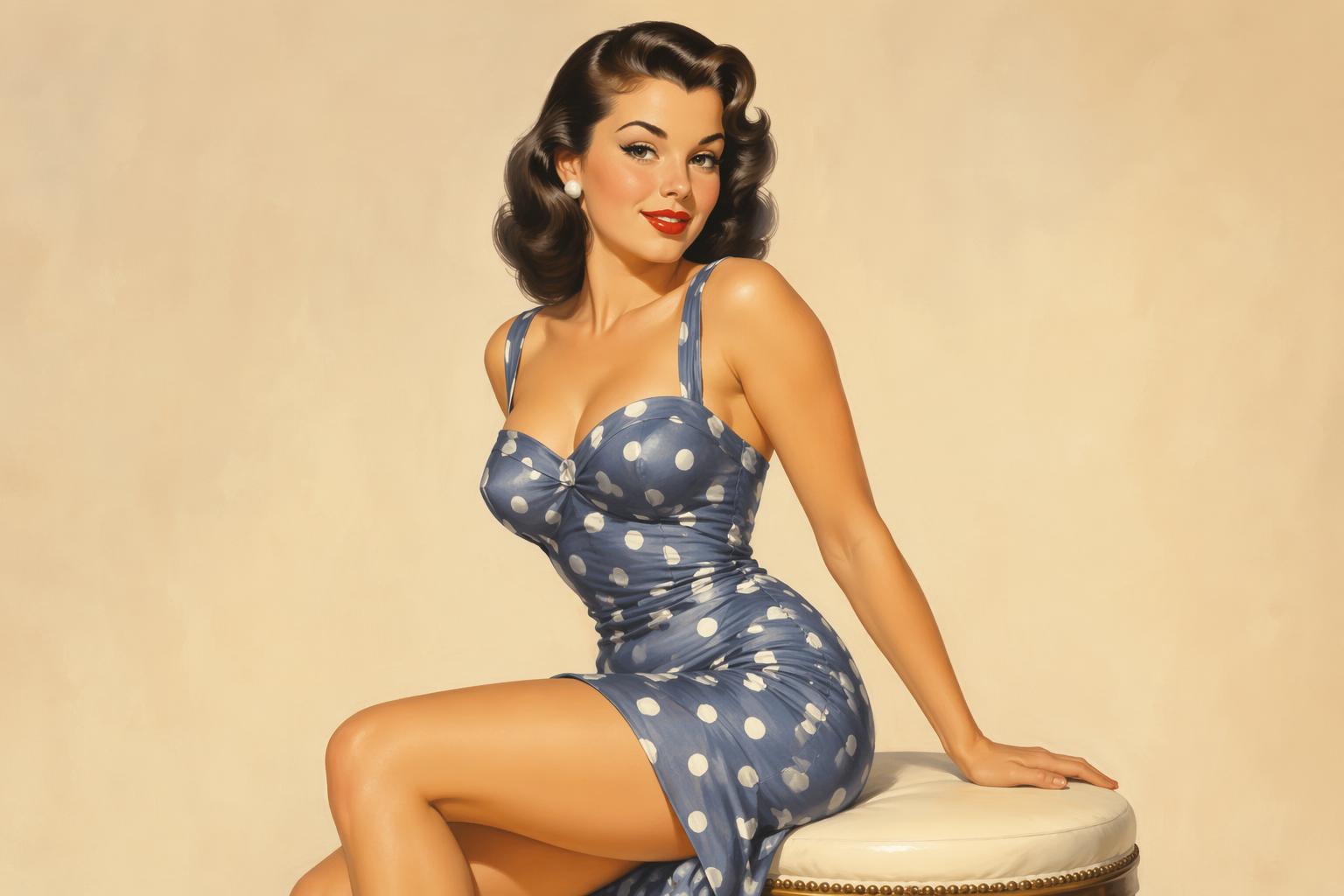 Vintage 1950s pinup character art
