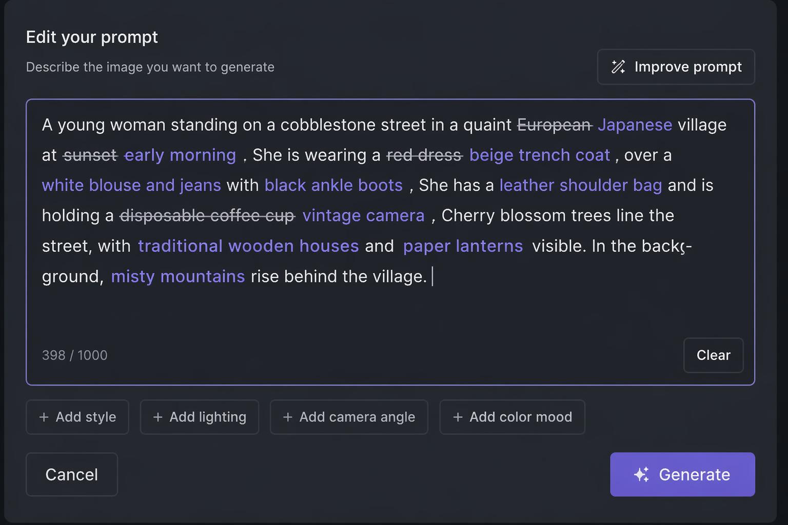 Customize your character details