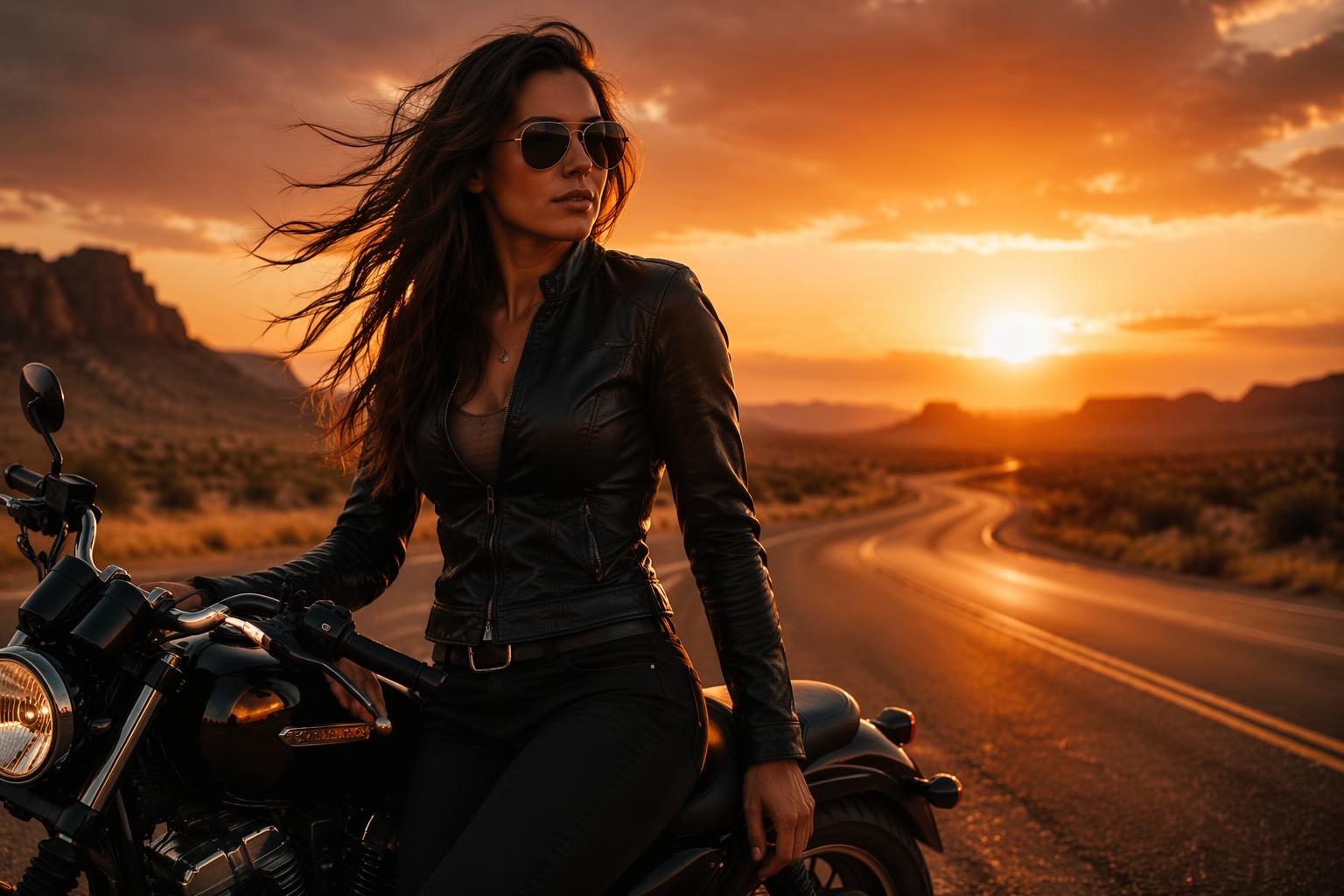 Desert highway biker character
