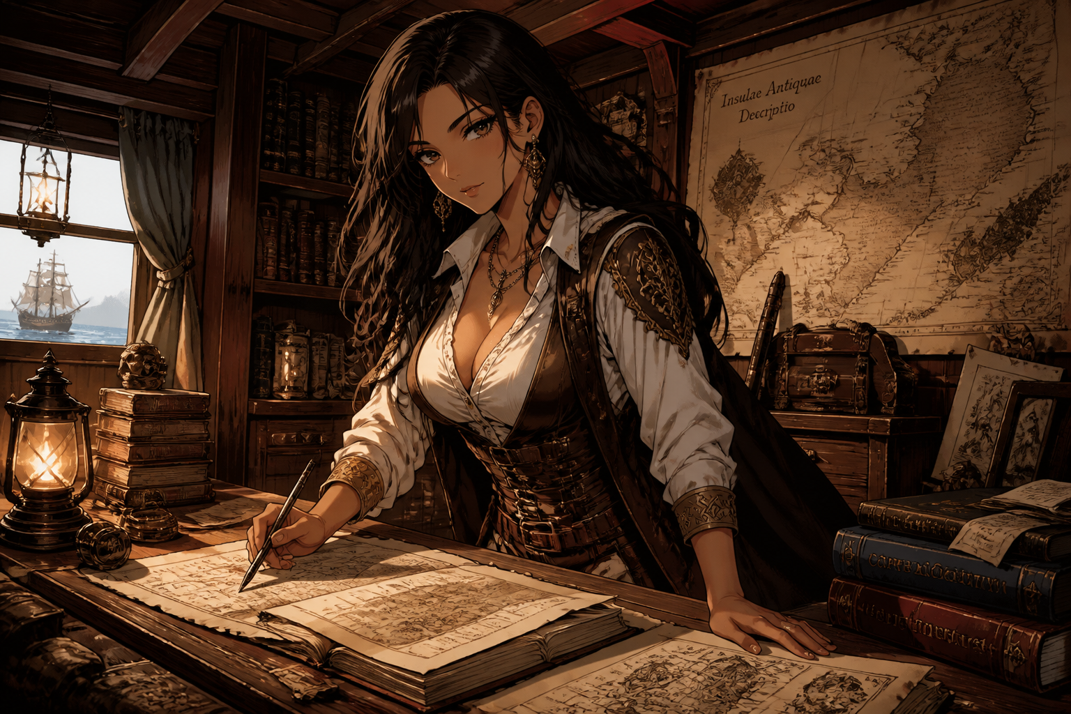 Scholar in the map room