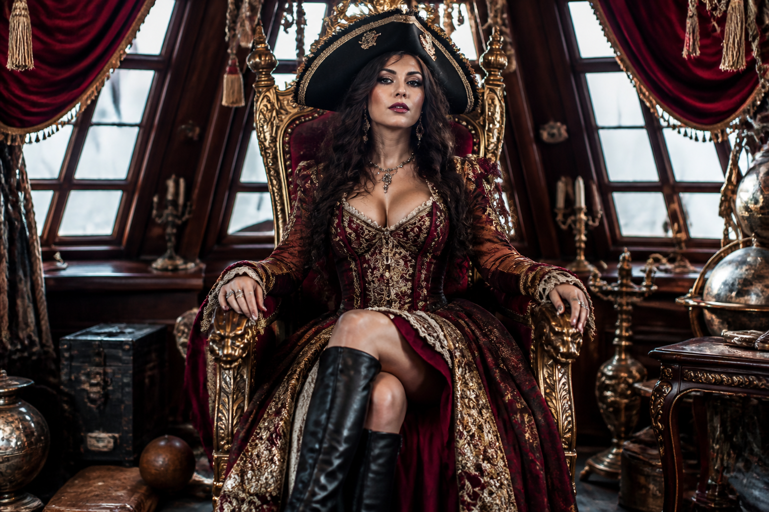 Pirate empress cosplay portrait