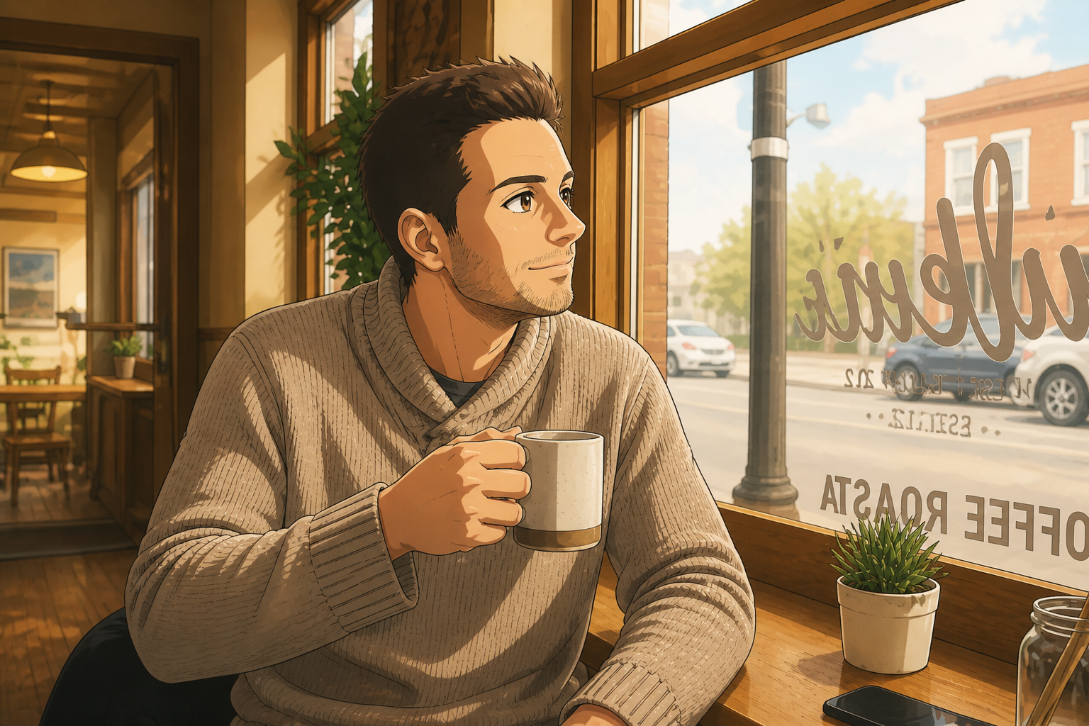Slice-of-life cafe anime (after)