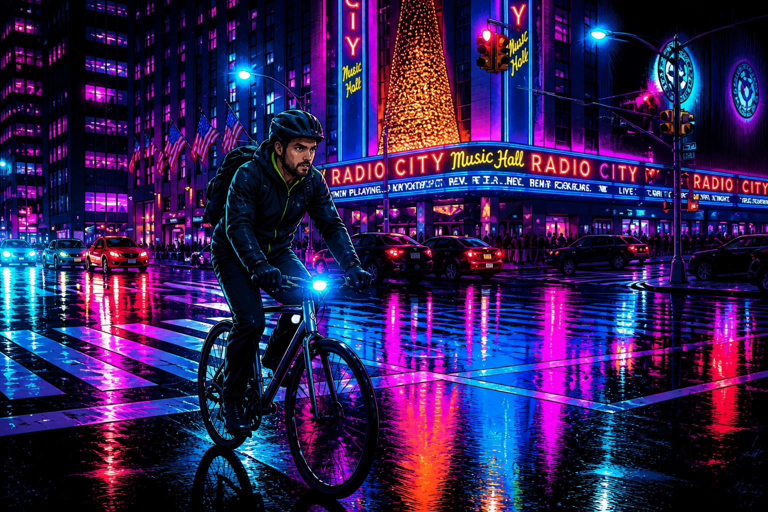 Cyberpunk anime scene (after)