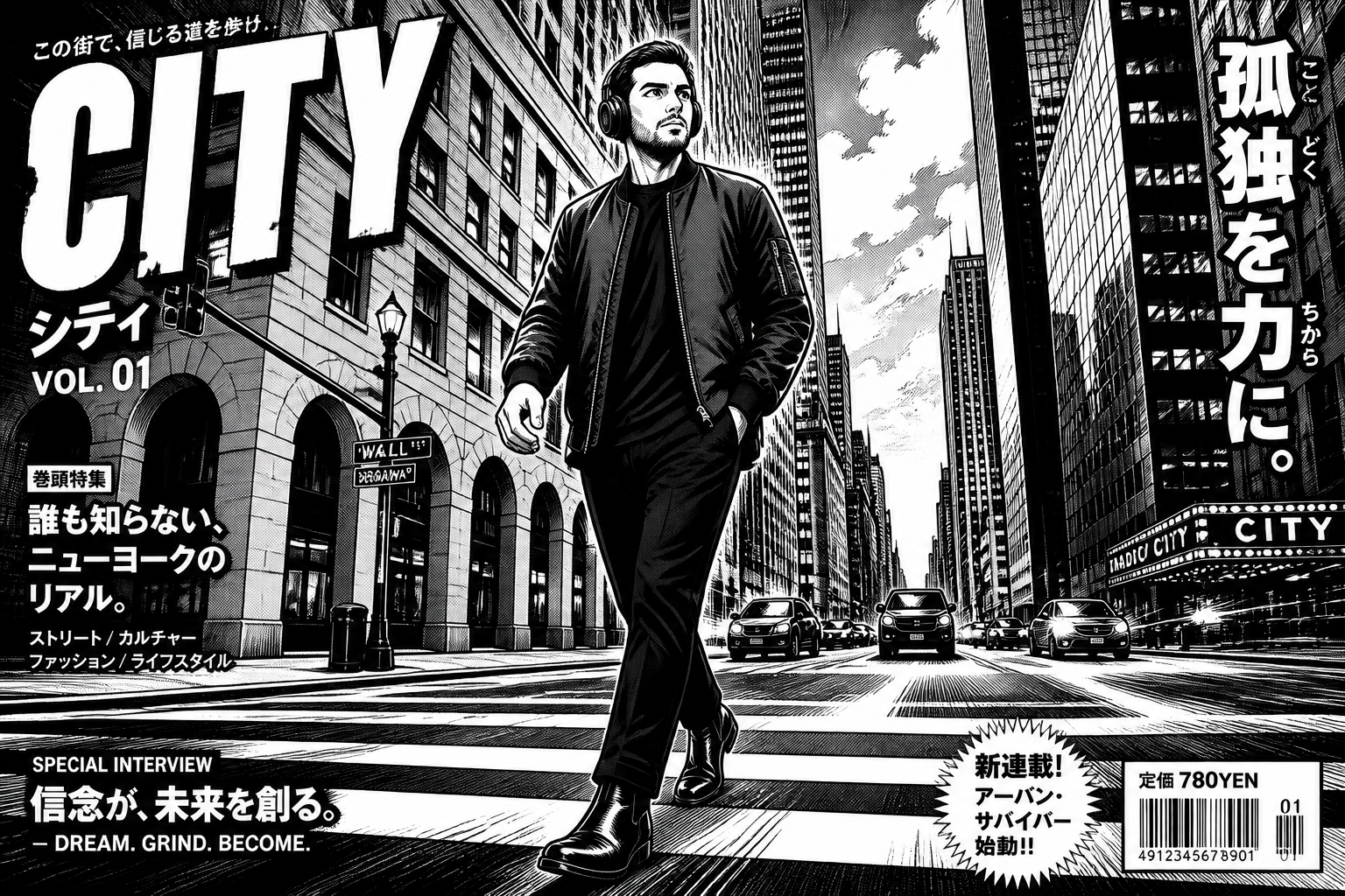 Bold manga cover style (after)