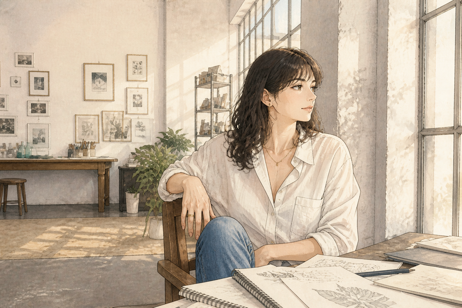 Soft josei loft portrait (after)