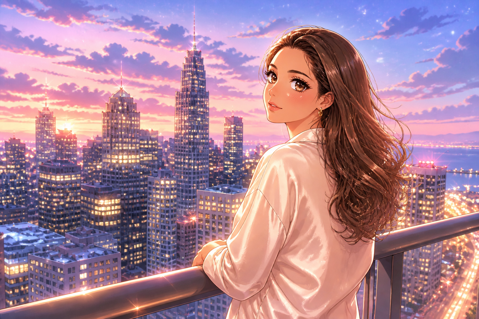 Shoujo skyline portrait (after)