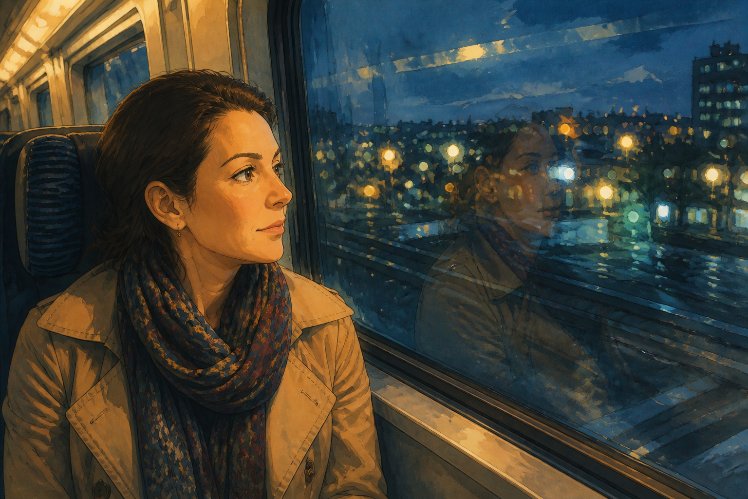 Dreamy train window frame (after)