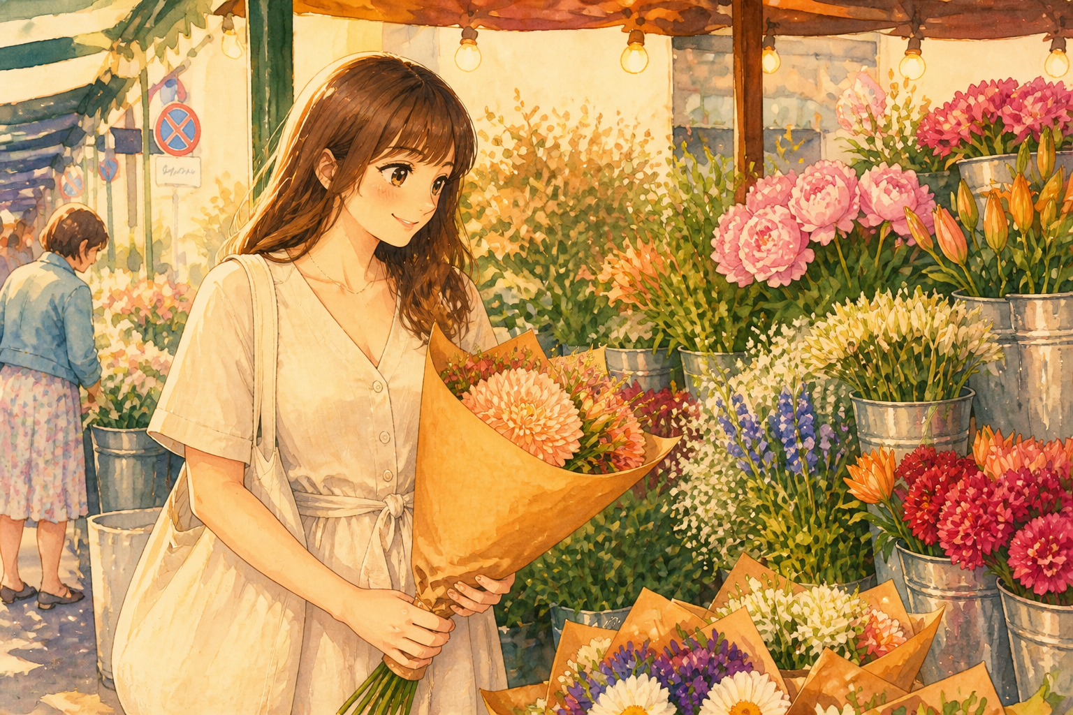 Painted flower market moment (after)