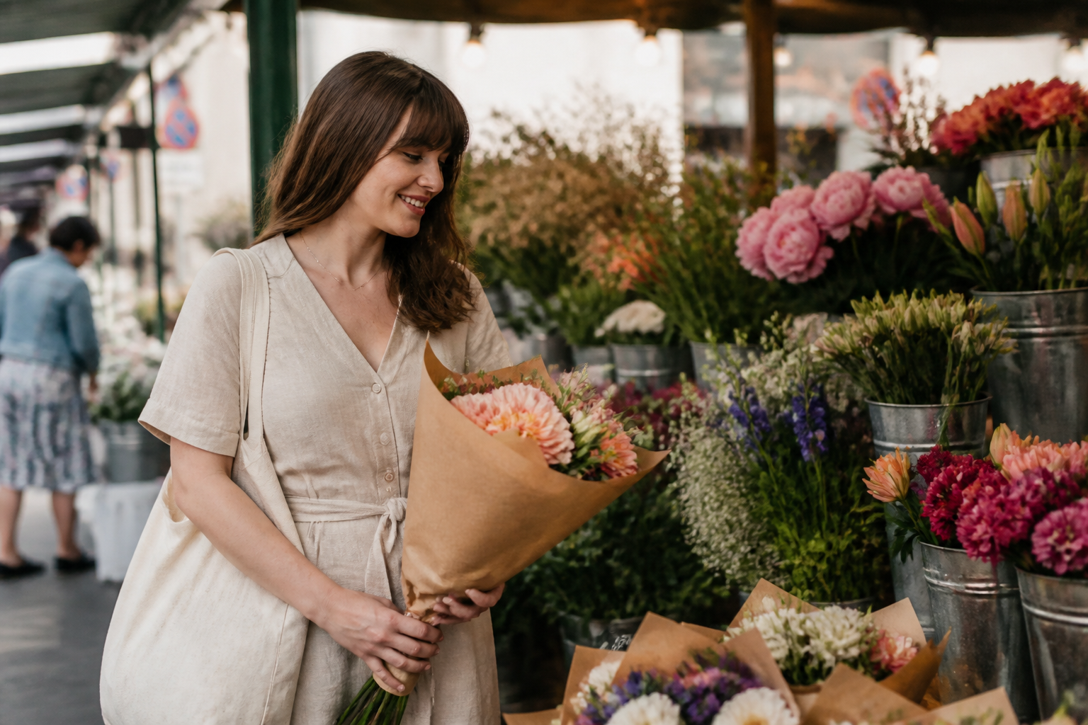 Painted flower market moment (before)