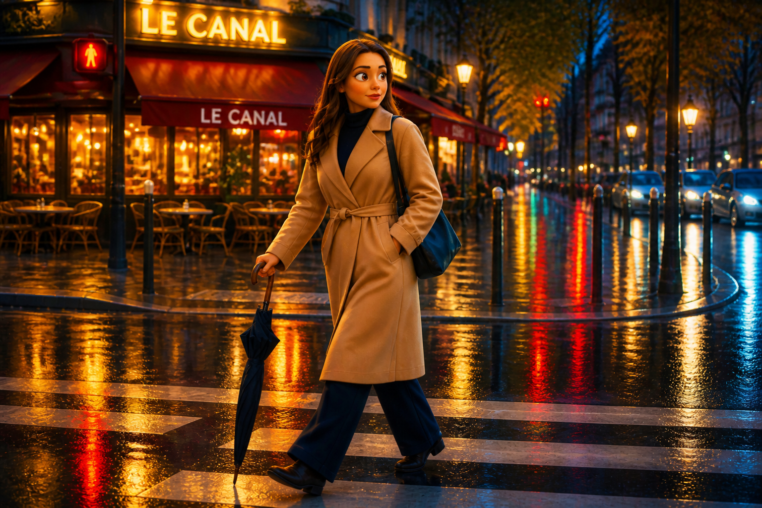 Rainy city animated scene (after)