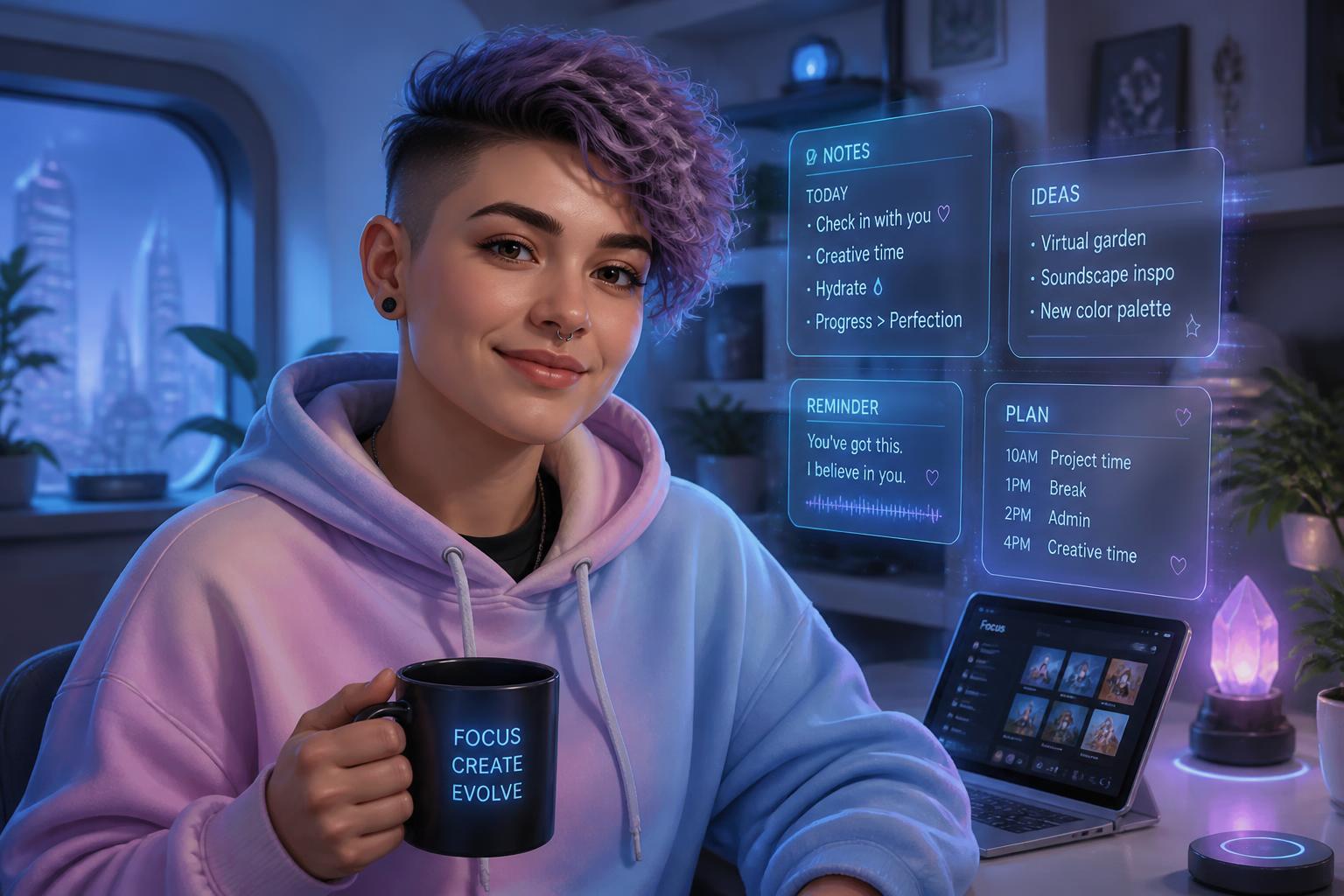 Futuristic workspace companion