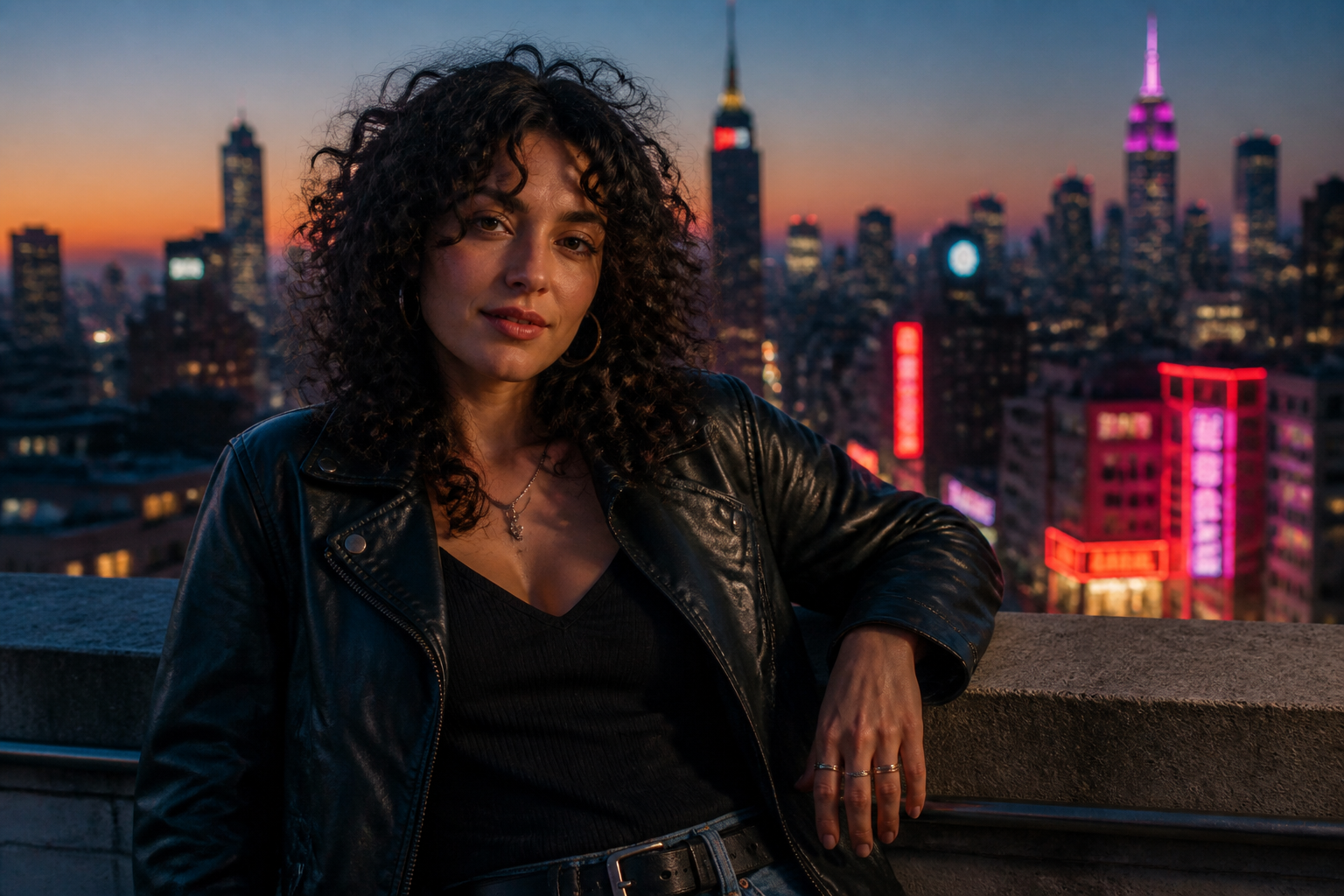 Urban rooftop romantic companion