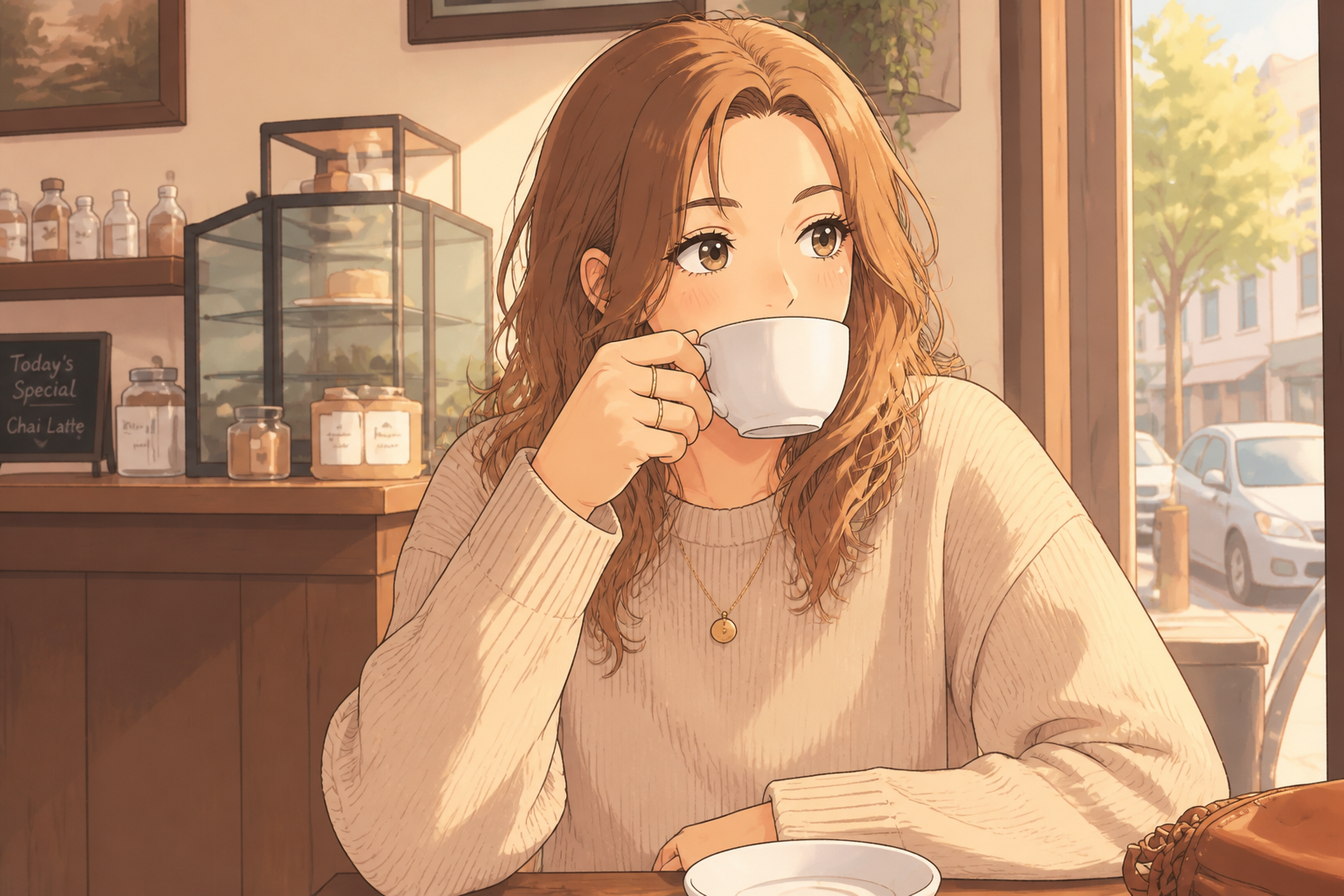 Cafe casual slice of life anime (after)