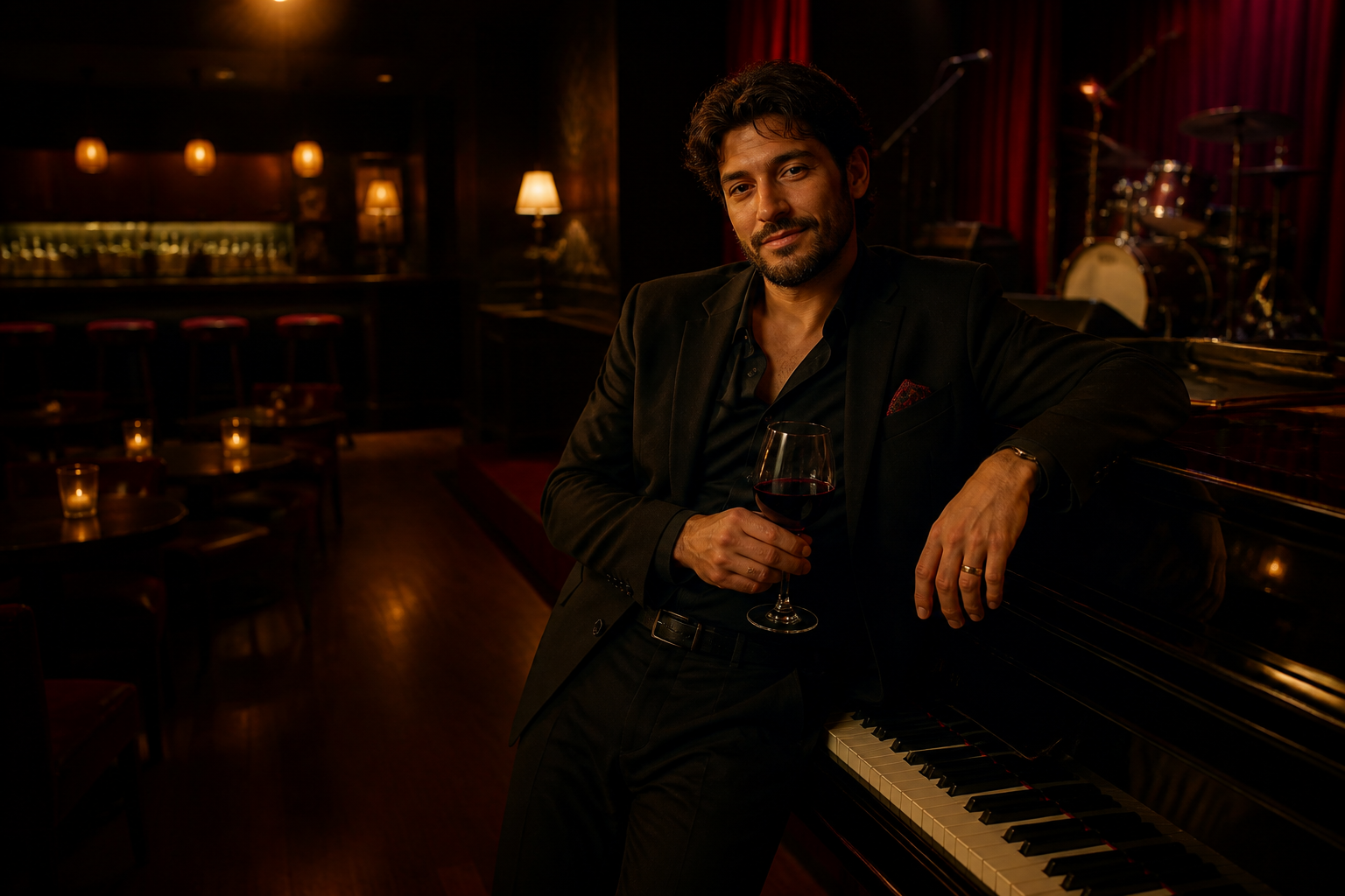 After hours piano bar scene