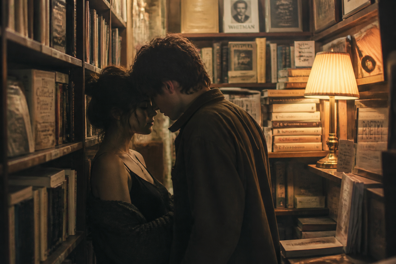 Quiet bookstore corner moment