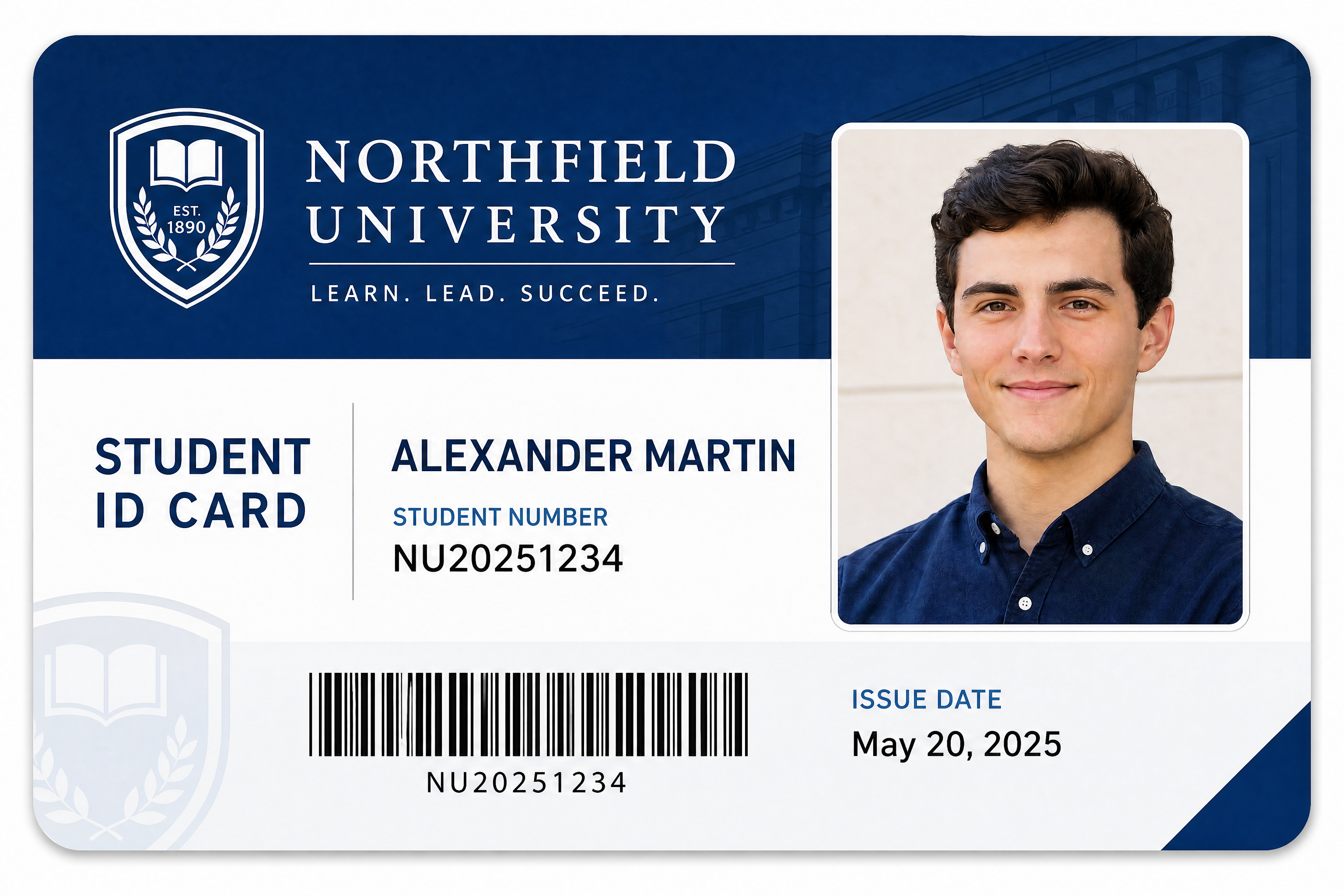 Student ID Card Design Generator