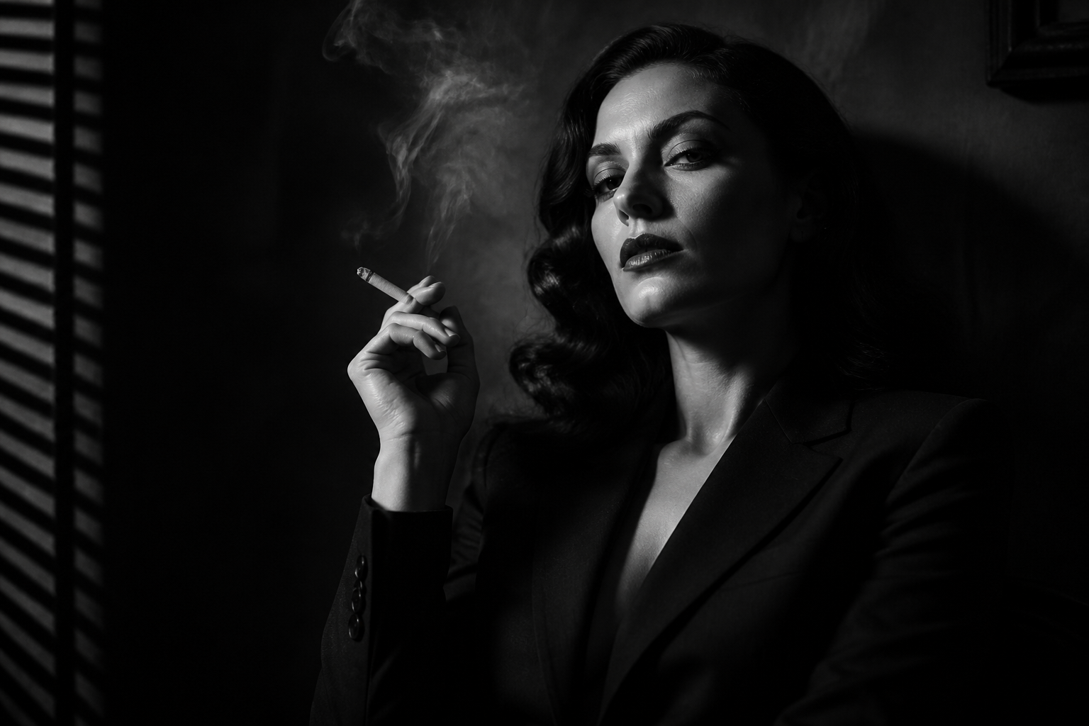 Moody film noir portrait