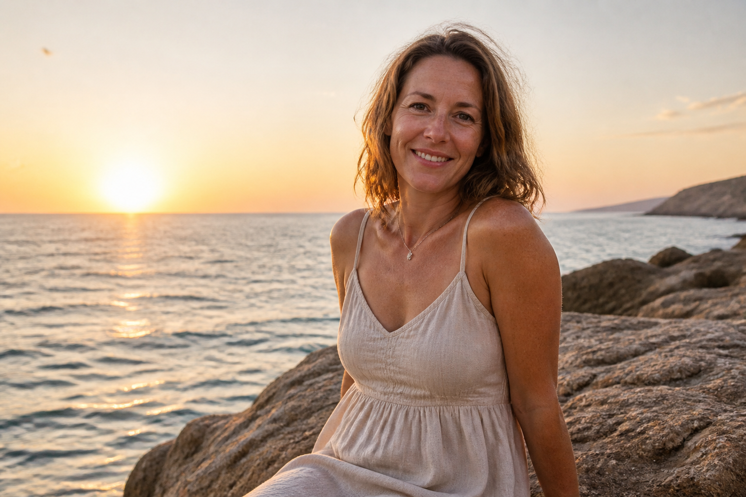 Sunset beach casual companion