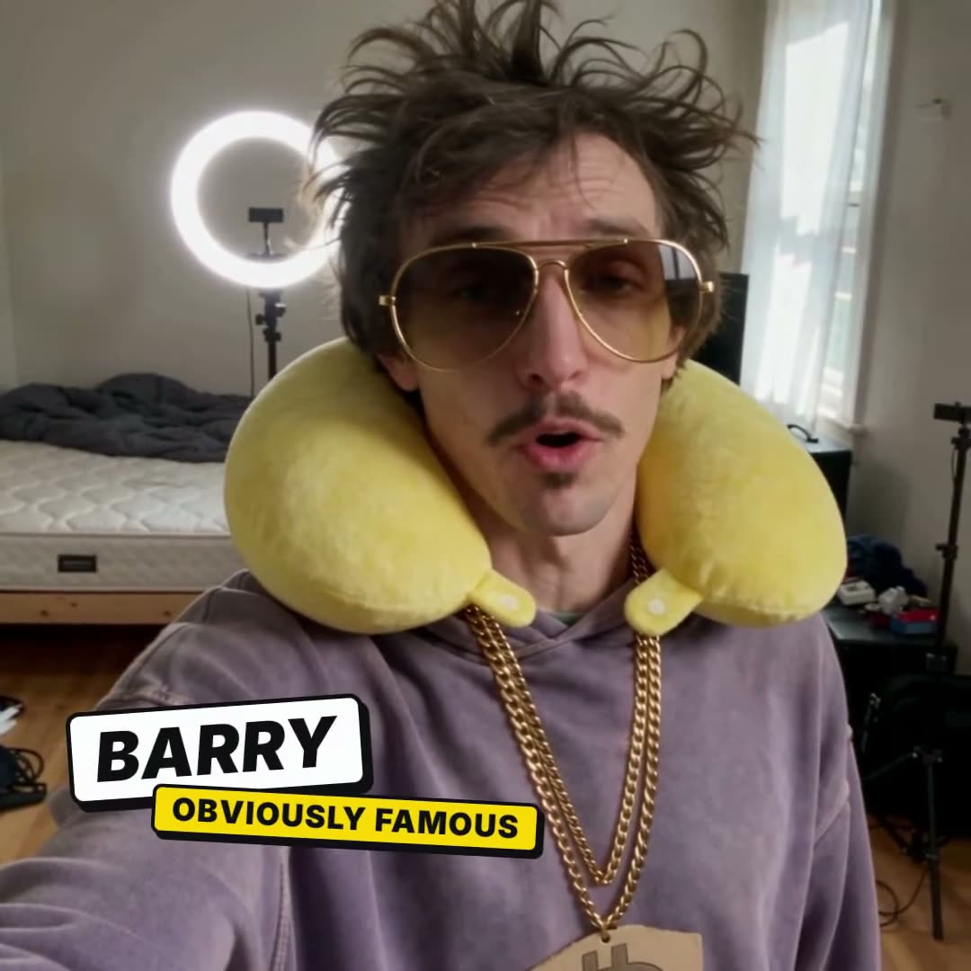 Sticker Pop Name Card on a real video