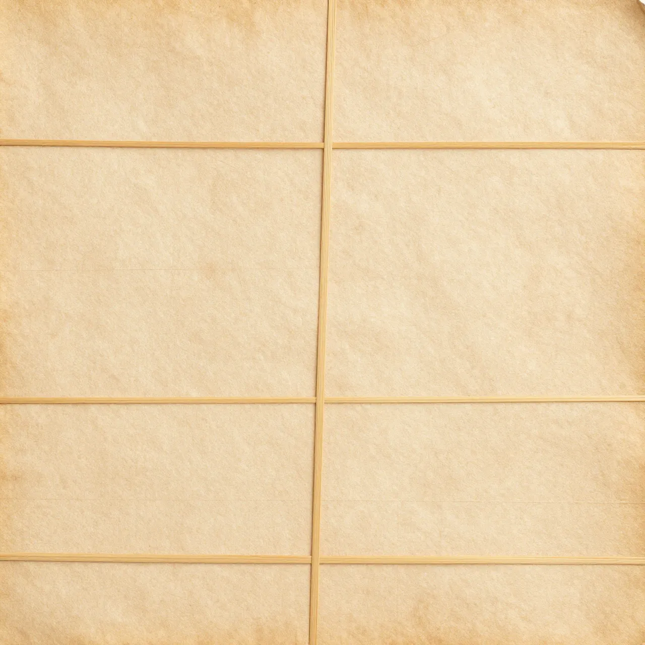 Close-up of a natural tan papyrus sheet with visible crisscrossed reed strip texture