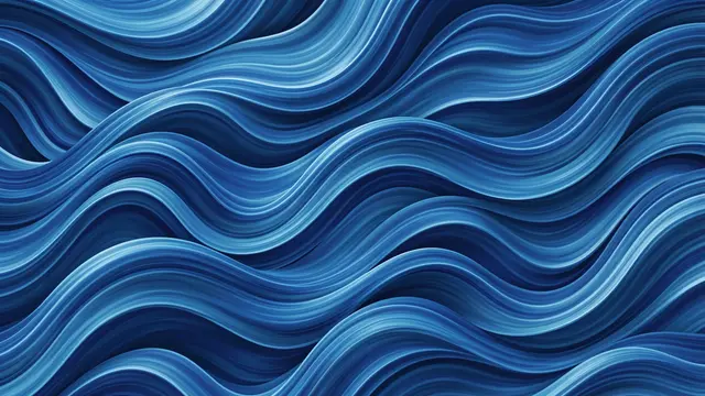 Seamless undulating abstract flowing waves rendered in a gradient of cool blue shades