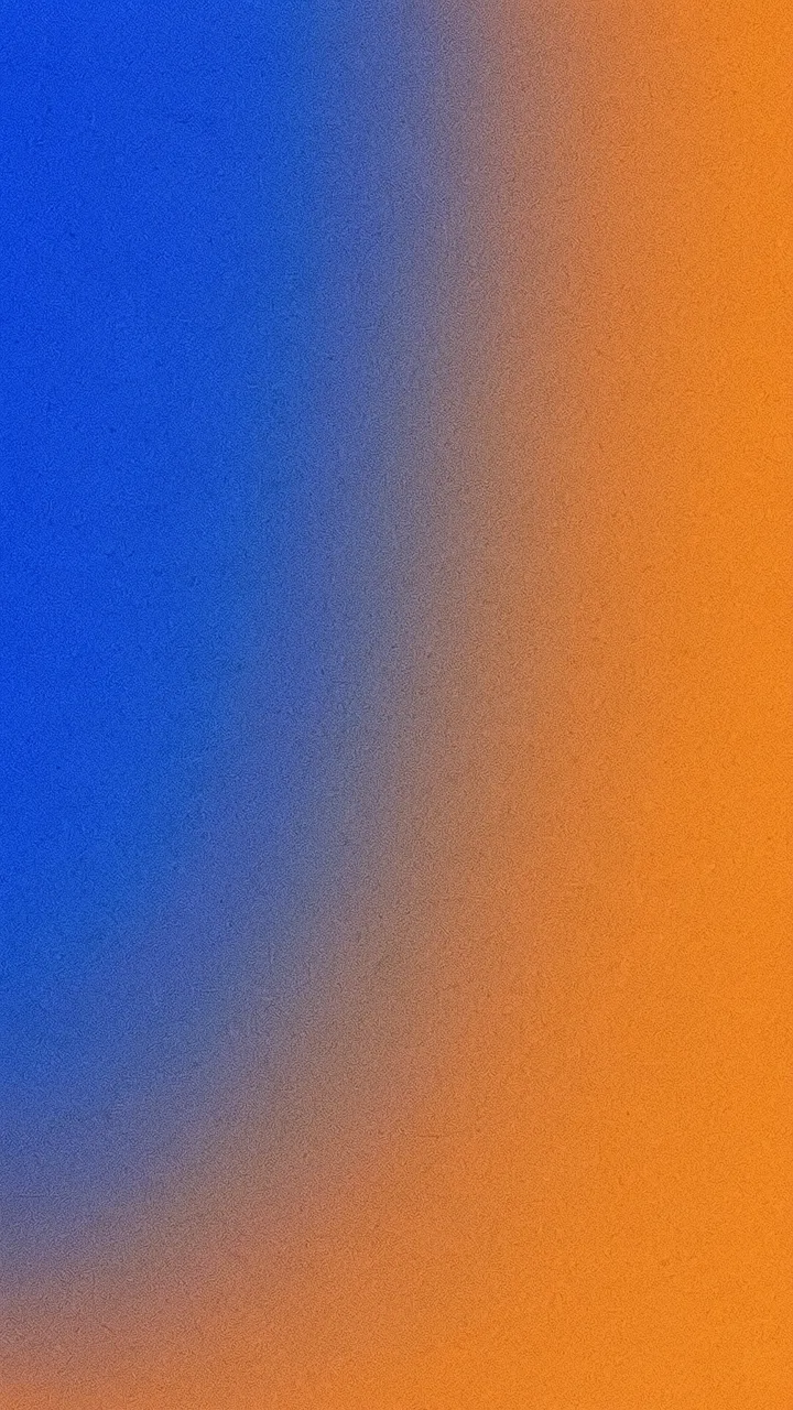 Vertical grainy gradient transitioning from cobalt blue to warm orange with soft noise texture