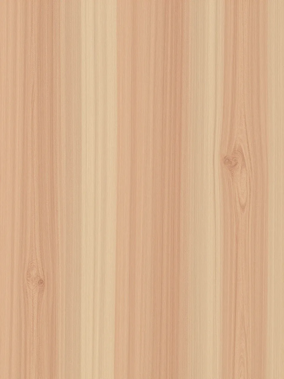 Full frame close-up of smooth cedar wood with soft pink and cream vertical grain streaks