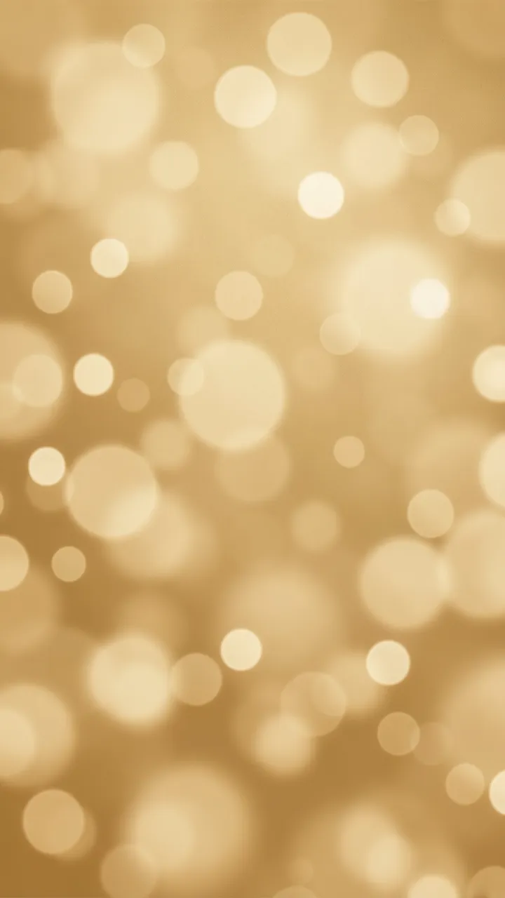 Soft circular pale bokeh lights scattered across a warm champagne gold vertical background