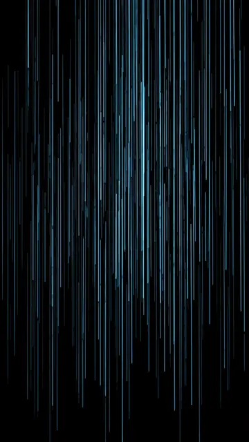 Glowing vertical cool blue rain streaks over a solid pure black background