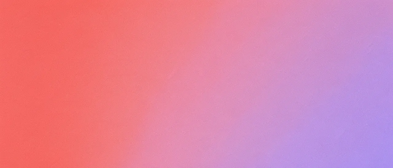 A wide horizontal gradient blends smoothly from coral red on the left to soft lilac purple with fine even grain.
