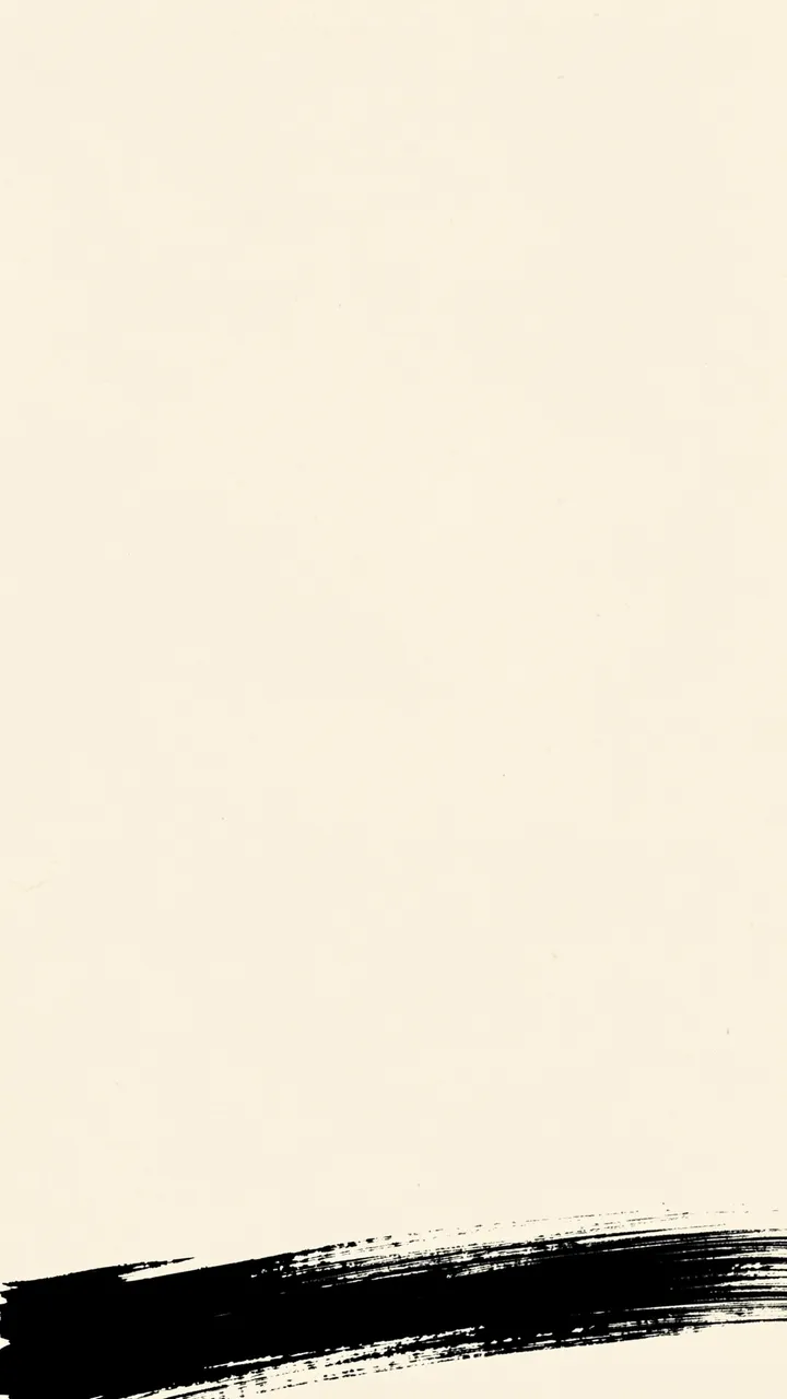 A light cream paper background with a textured black sweeping brushstroke along the bottom edge, leaving empty space above.