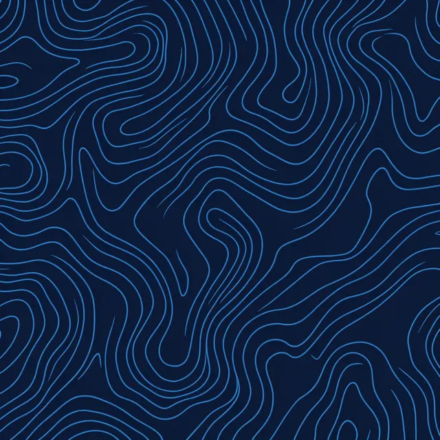 Flowing lighter blue topographic contour lines form a seamless pattern on a deep dark blue background