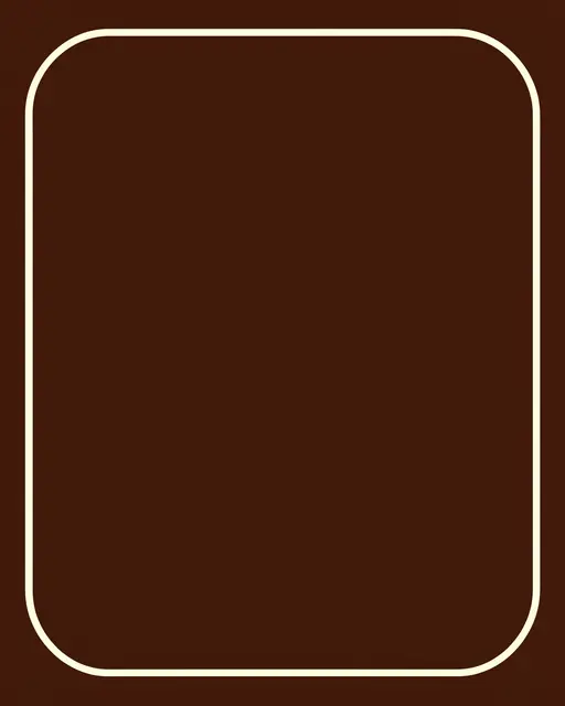 Solid dark chocolate brown background with a thin cream rounded rectangular inner frame and empty center.