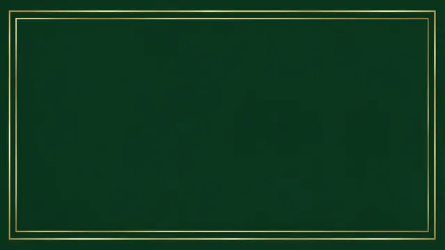 Smooth dark forest green background with an inset thin double gold line frame and empty copy space center