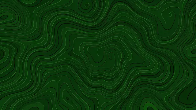 Smooth wavy topographic contour lines in varying shades of dark green fill the full frame.
