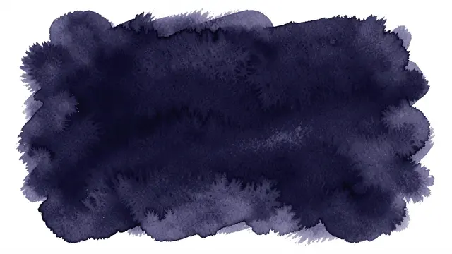 A soft feathered dark indigo watercolor splotch sits on a plain white background