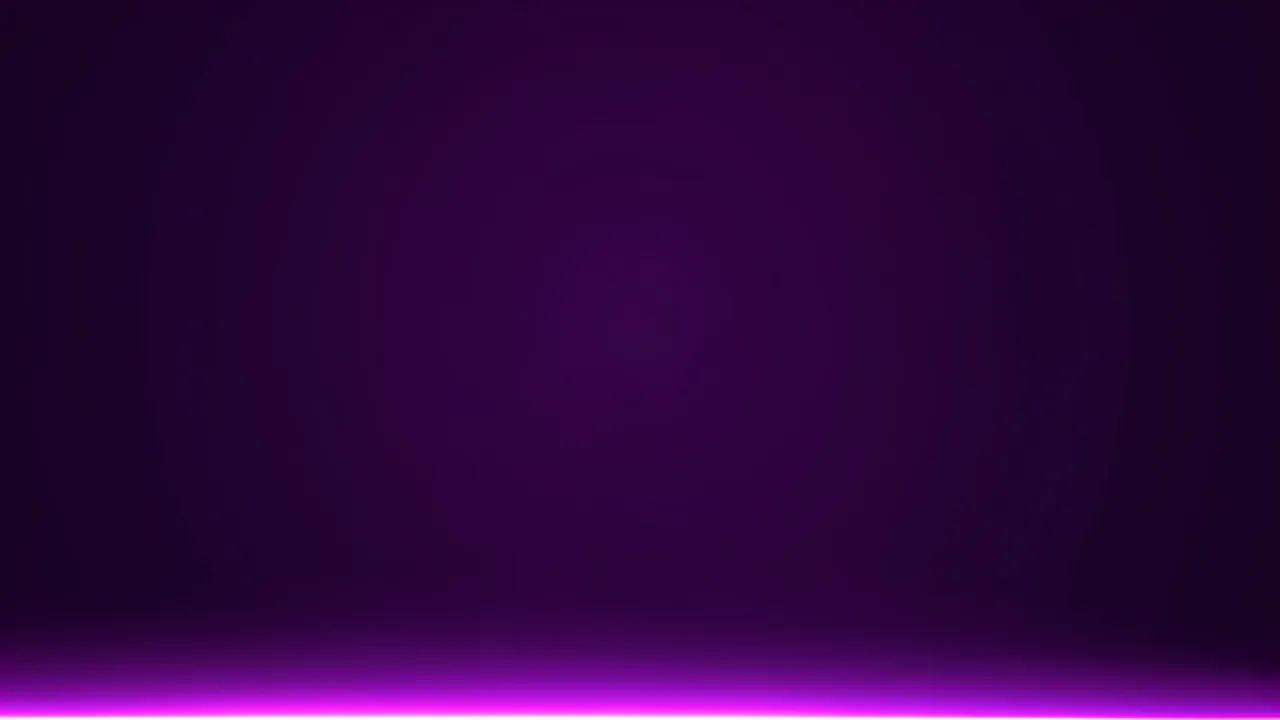 A smooth dark purple background with a soft bright neon glow running along the bottom edge, with full blank copy space.