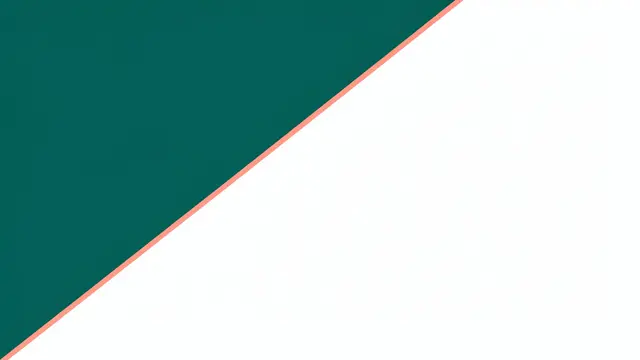 A smooth diagonal split background of deep teal and white separated by a thin coral line with empty white copy space