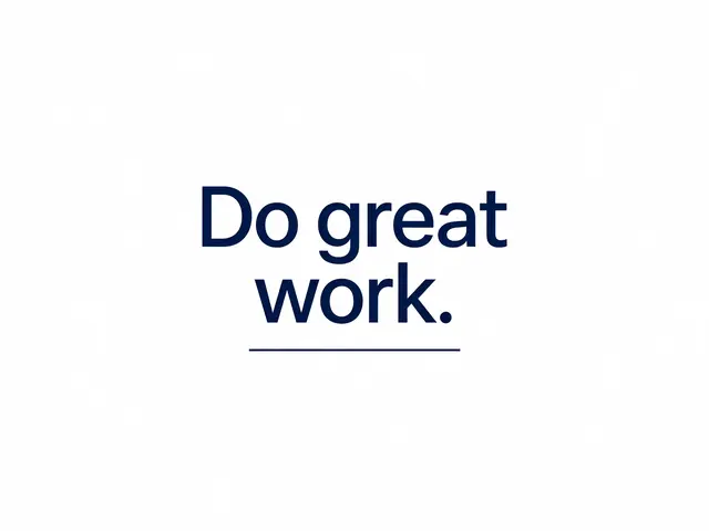 Bold navy sans-serif text reading "Do great work." with a thin underline on a clean white background