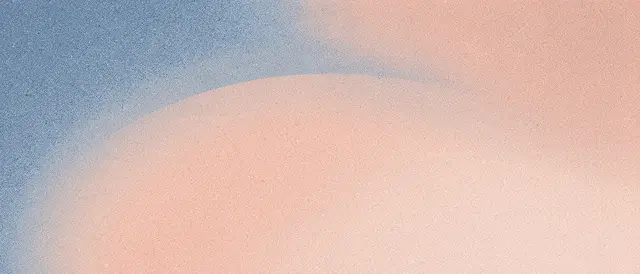 Grainy blended background with soft blue to apricot gradient and one smooth curve, full empty copy space