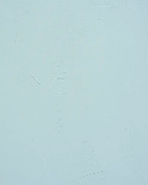 Full frame close-up of dusty blue lime plaster with subtle sweeping trowel marks under even flat light