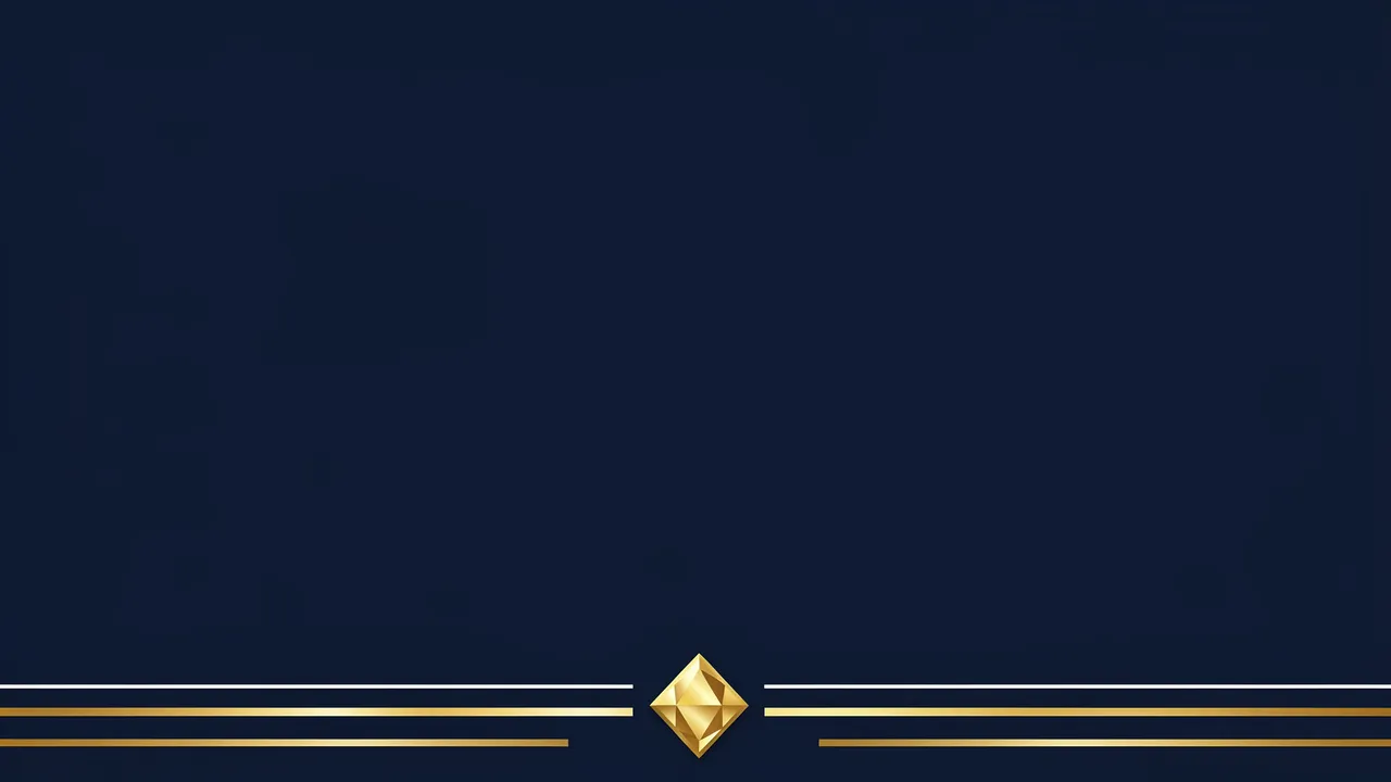 Deep navy background with a double gold line and central gold diamond along the bottom edge, empty copy space above
