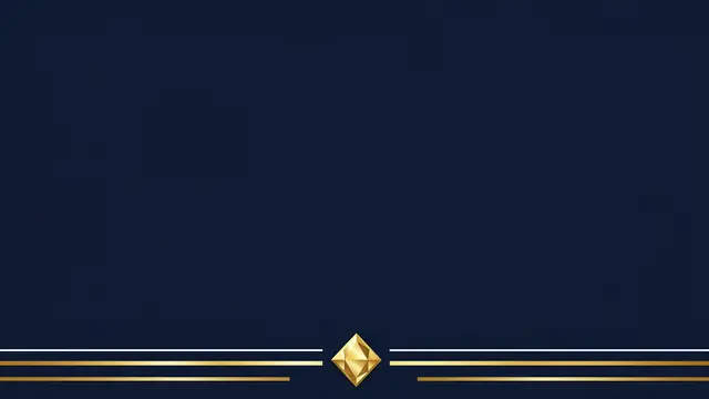 Deep navy background with a double gold line and central gold diamond along the bottom edge, empty copy space above