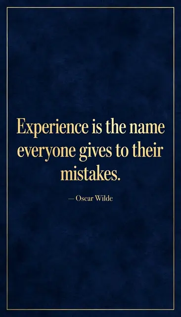 Vertical phone wallpaper with deep navy background, thin gold border, and gold Oscar Wilde quote text.