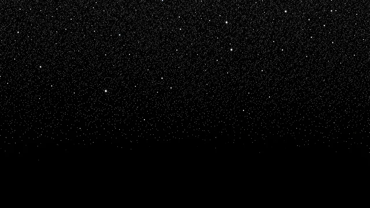 A star field grows sparse downward, fading to pure empty black at the bottom of the frame