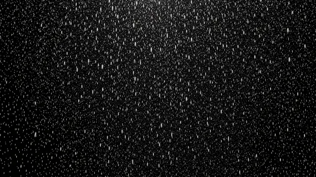 Evenly distributed fine snow falls straight down across a solid pure black background.