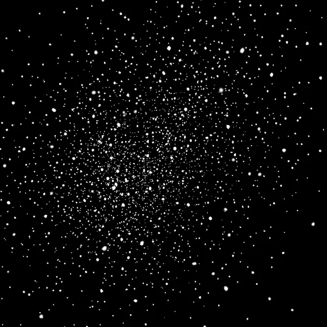 Tiny powdery white snow specks drift scattered across a solid pure black background